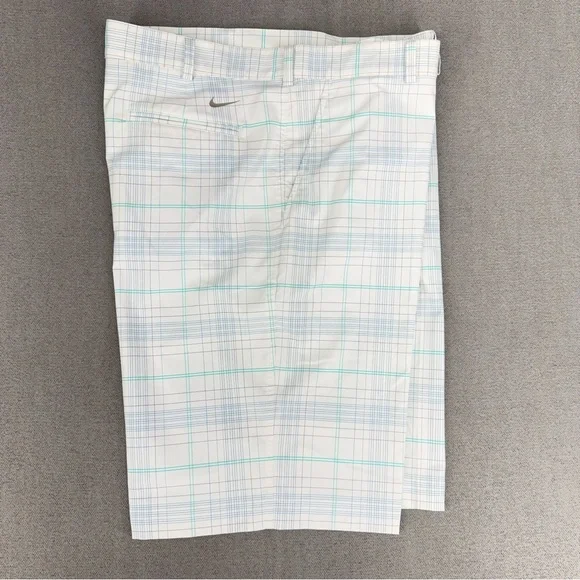 Nike Golf Shorts Mens 40 White Bermuda Plaid Stretch Performance Long 11” Inseam - Picture 13 of 13